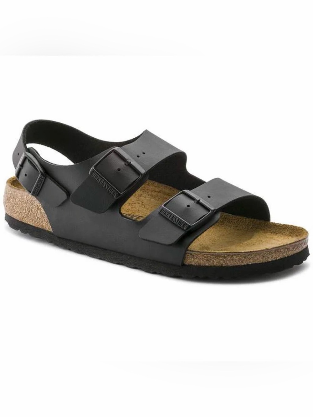 Birkenstock Milano Birko-Flor Black Two-Strap Sandals